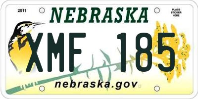 NE license plate XMF185