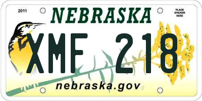 NE license plate XMF218