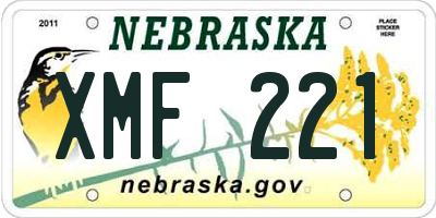 NE license plate XMF221