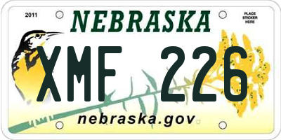 NE license plate XMF226