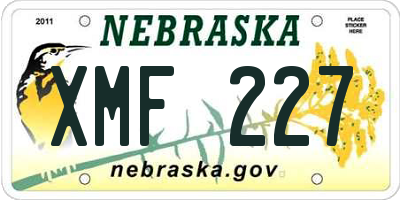 NE license plate XMF227