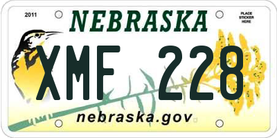 NE license plate XMF228