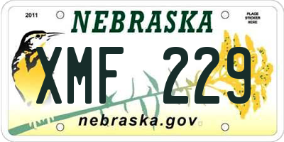 NE license plate XMF229