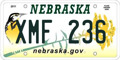 NE license plate XMF236