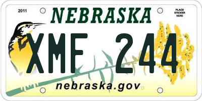 NE license plate XMF244