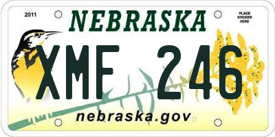 NE license plate XMF246