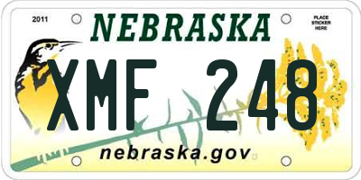 NE license plate XMF248