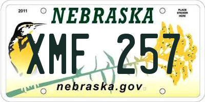 NE license plate XMF257