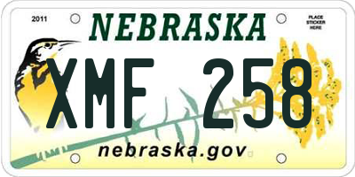 NE license plate XMF258