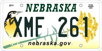 NE license plate XMF261