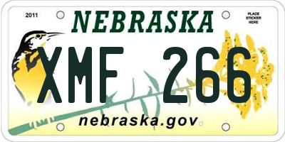 NE license plate XMF266