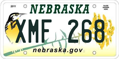 NE license plate XMF268
