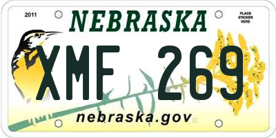 NE license plate XMF269