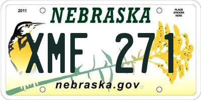 NE license plate XMF271