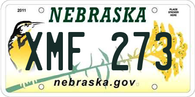 NE license plate XMF273