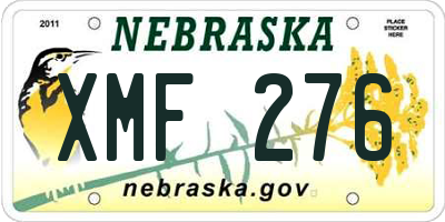 NE license plate XMF276