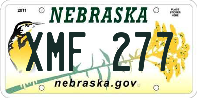 NE license plate XMF277