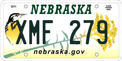 NE license plate XMF279