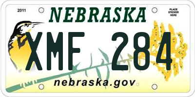 NE license plate XMF284