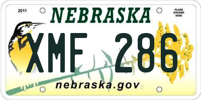 NE license plate XMF286
