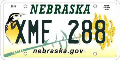 NE license plate XMF288