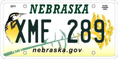 NE license plate XMF289