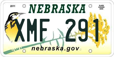 NE license plate XMF291