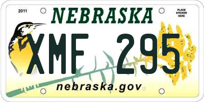NE license plate XMF295