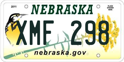 NE license plate XMF298