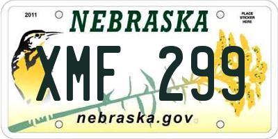 NE license plate XMF299