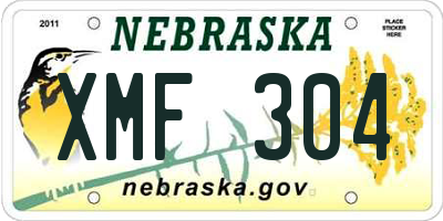 NE license plate XMF304