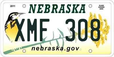 NE license plate XMF308