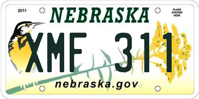 NE license plate XMF311
