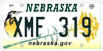 NE license plate XMF319