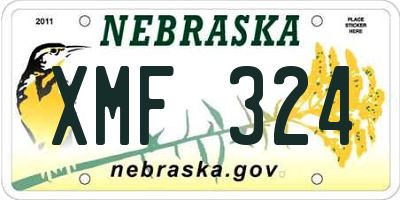 NE license plate XMF324