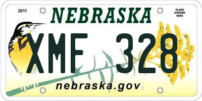 NE license plate XMF328
