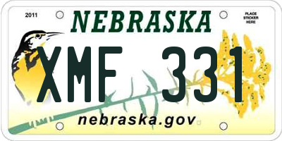 NE license plate XMF331