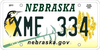 NE license plate XMF334