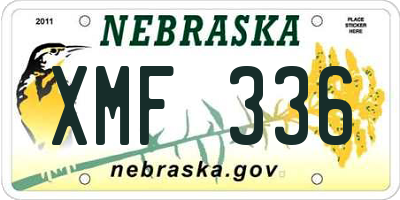 NE license plate XMF336