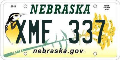 NE license plate XMF337