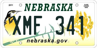NE license plate XMF341
