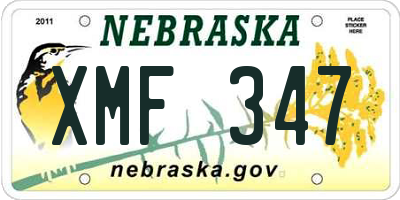 NE license plate XMF347