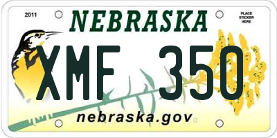 NE license plate XMF350