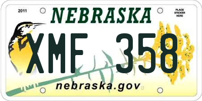 NE license plate XMF358
