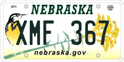 NE license plate XMF367