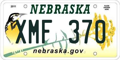 NE license plate XMF370