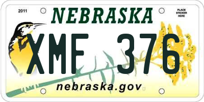 NE license plate XMF376