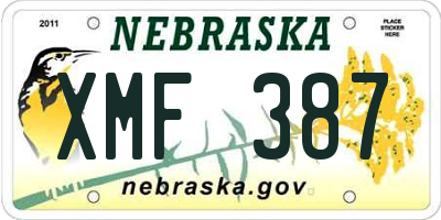 NE license plate XMF387