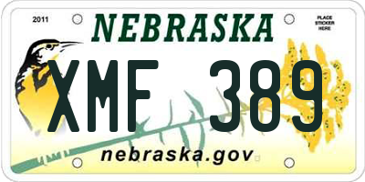 NE license plate XMF389