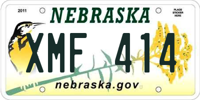 NE license plate XMF414
